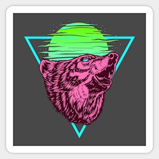 Funky Wolf Sunrise Cry Sticker